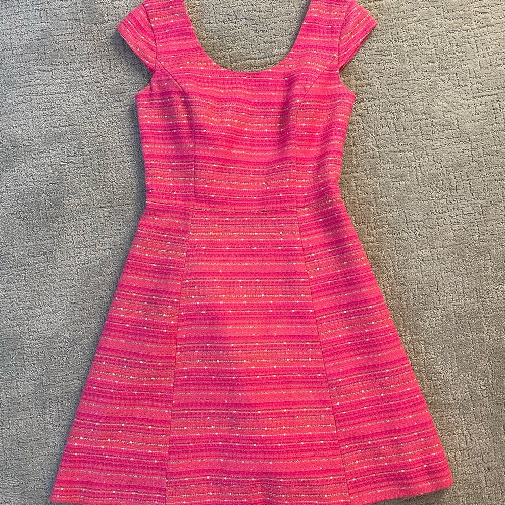 Vintage Lilly Pulitzer 2016 neon pink cap-sleeved A-Line Dress (Size 2)